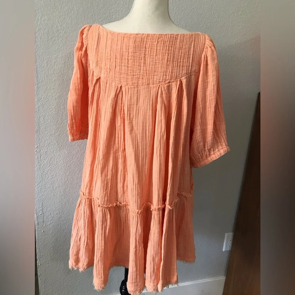 Free people mini puff sleeve dress size small